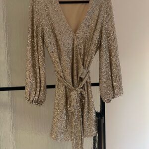 Likely Beige Sequin Dress